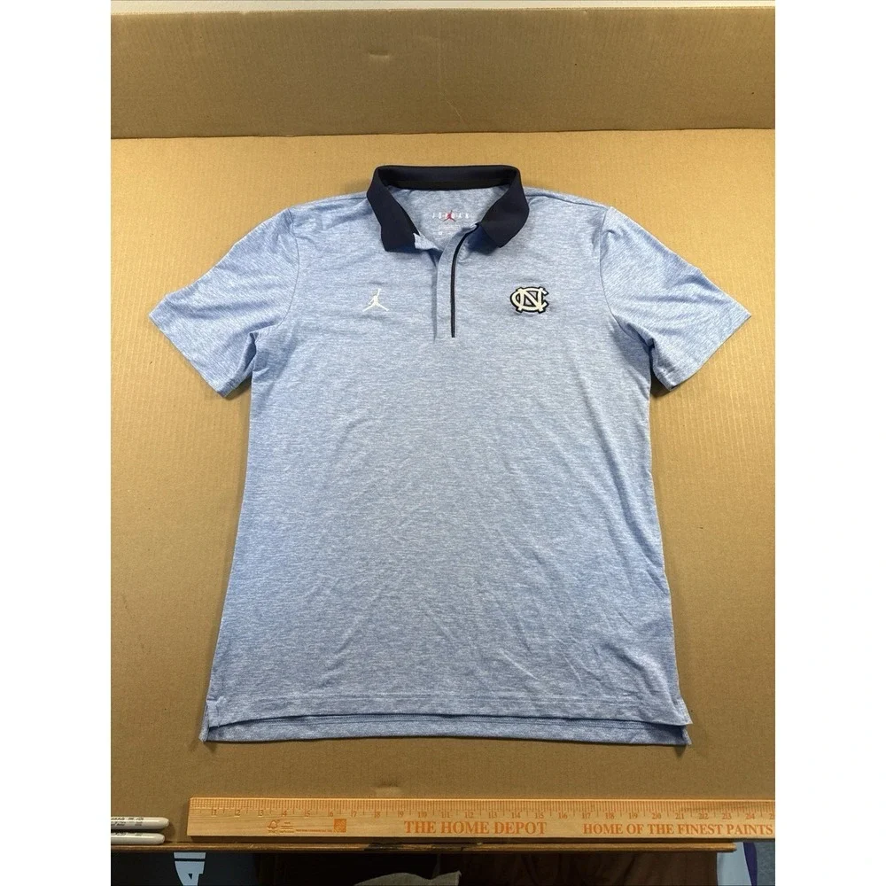 North Carolina Tar Heels Mens Shirt Medium‎ Jordan Blue Polo Top NCAA Basketball